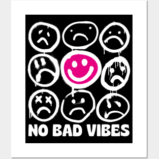 Smiling Graffiti No Bad Vibes Posters and Art